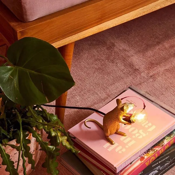 Mouse Lop Lying Down Table Lamp Gold
