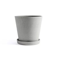 Flowerpot con platillo XXL Gris