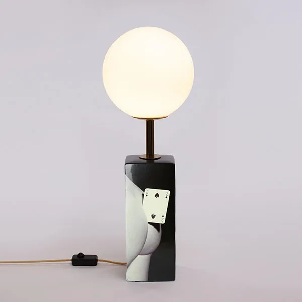 Toalettpapper Hem Two of Spades Bordslampa Vit/ Multifärgad