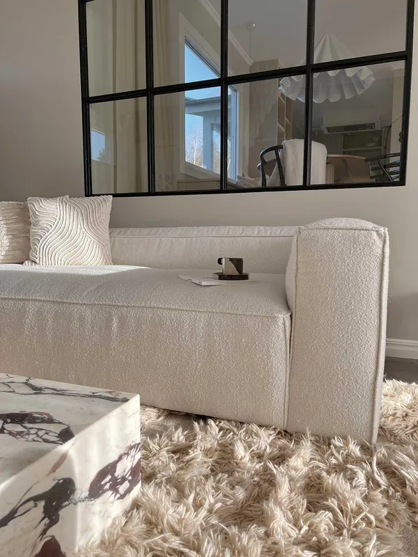 Grand 3-Sitzer Sofa Steam/Weiß