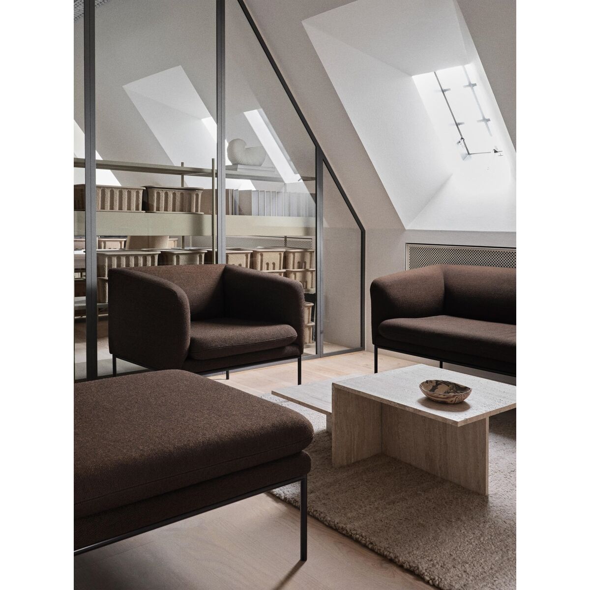Distinct Tavolino Travertino H35