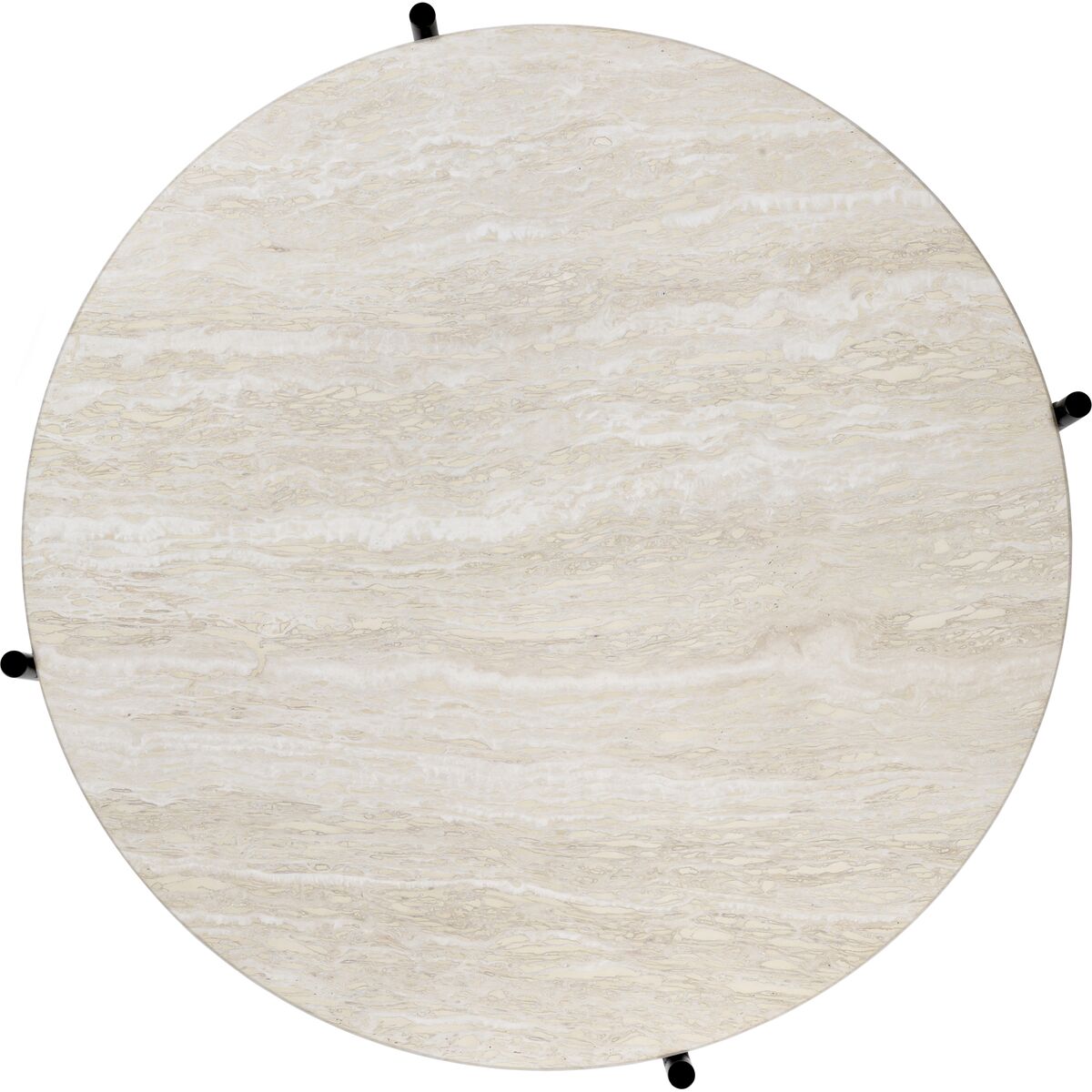 TS Outdoor Coffee Table Round Ø80 White Travertine/Black