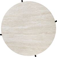 TS Outdoor Coffee Table Round Ø80 White Travertine/Black