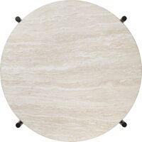 TS Outdoor Side Table Round Ø40 White Travertine/Black