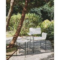 TS Outdoor Side Table Round Ø40 White Travertine/Black