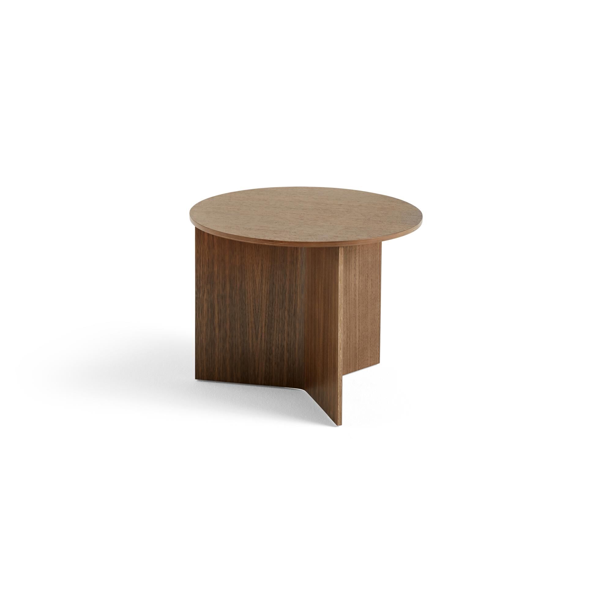 Slit Wood Sofabord Rundt É45 Lakkert Valnøtt