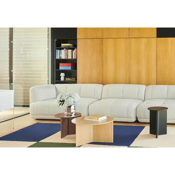 Slit Wood Coffee Table Round Ø45 Lacquered Walnut