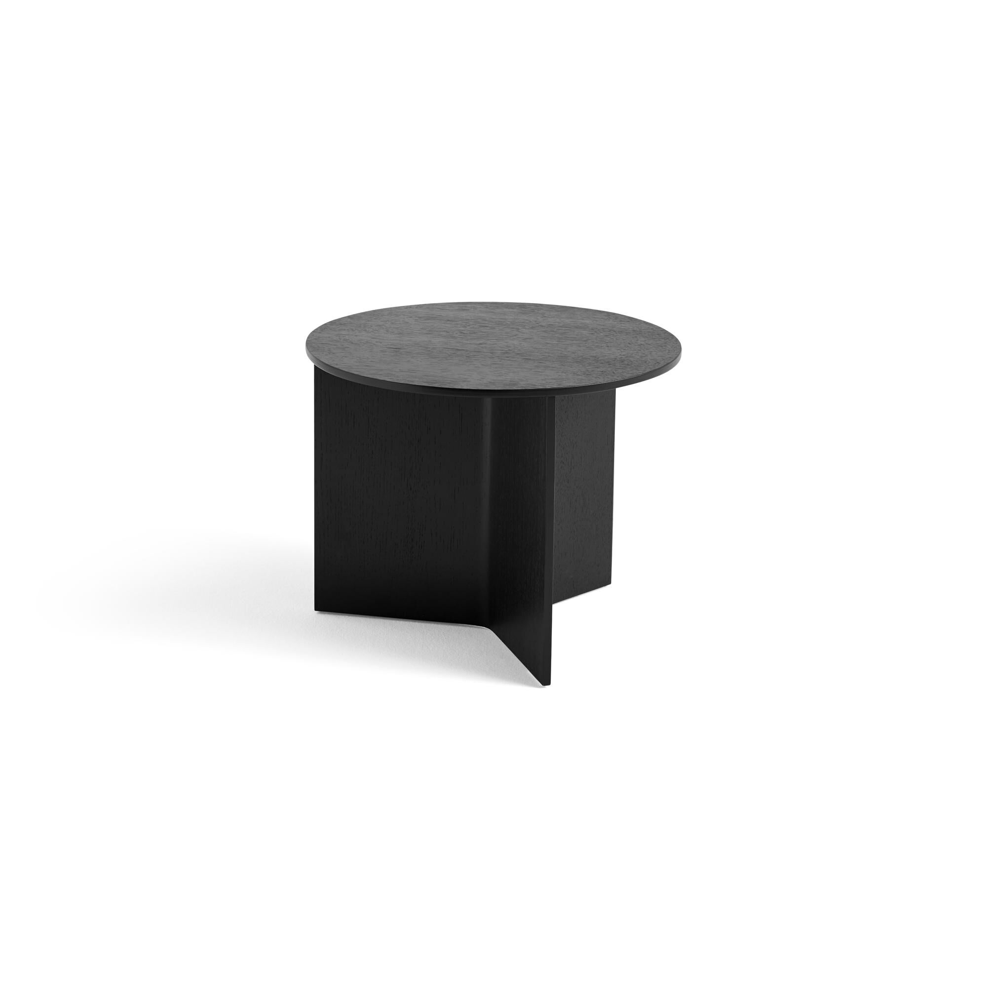 Slit Wood Sofabord Rundt É45 Sort