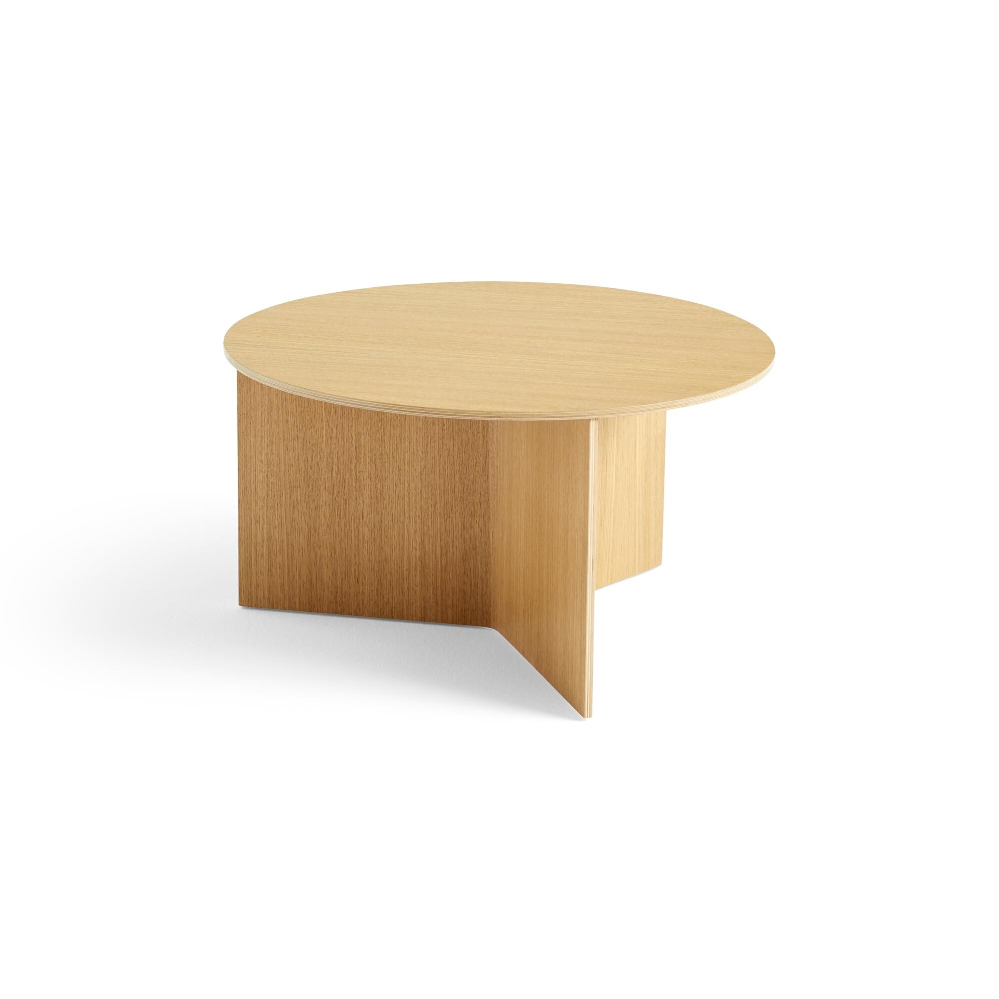 Slit Table Basse Ronde Bois Ø65 Chêne Laqué
