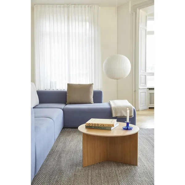 Slit Wood Coffee Table Round Ø65 Lacquered Oak