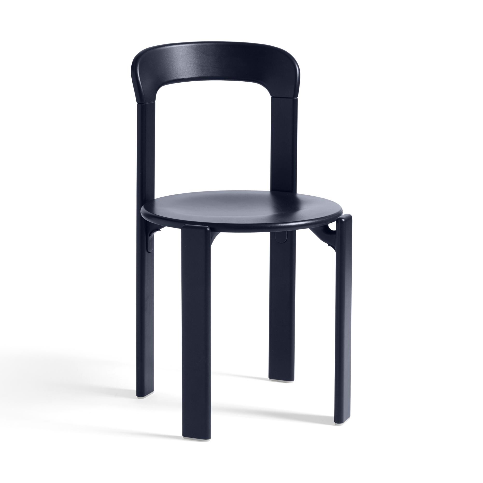 Chaise de Salle à Manger Rey en Hêtre Laqué Bleu Foncé