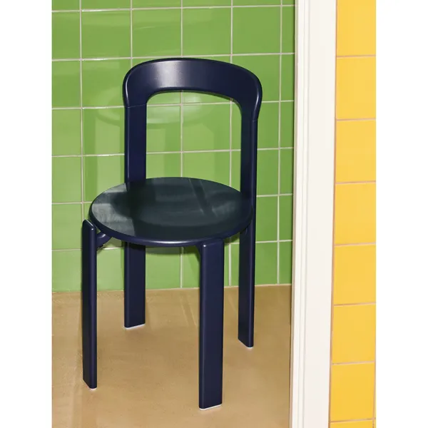 Rey Dining Chair Deep Blue Lacquered Beech Wood