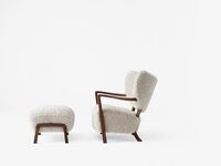 Wulff ATD2 Armchair Sheepskin Moonlight/ Walnut Including ATD3 Pouf