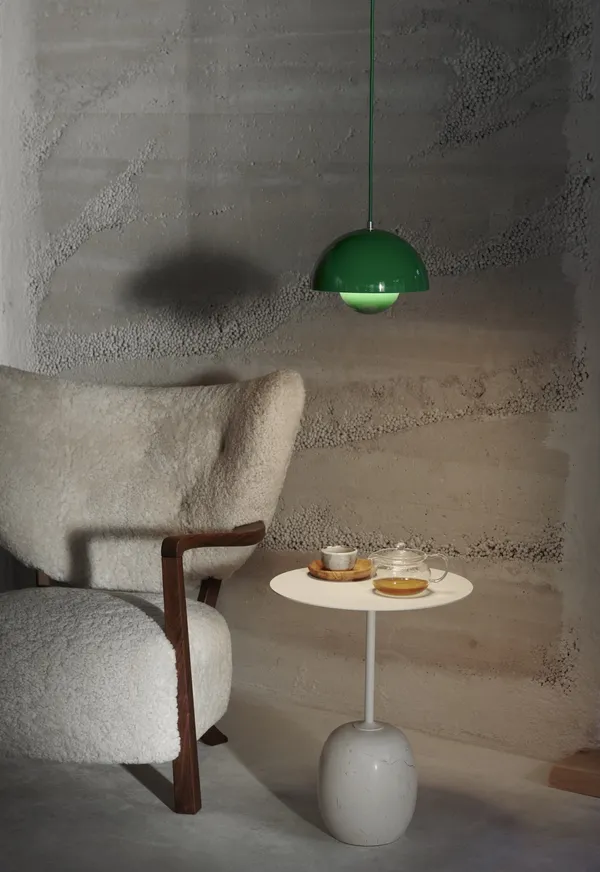 Wulff ATD2 Armchair Sheepskin Moonlight/ Walnut Including ATD3 Pouf