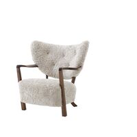 Wulff ATD2 Armchair Sheepskin Moonlight/ Walnut Including ATD3 Pouf