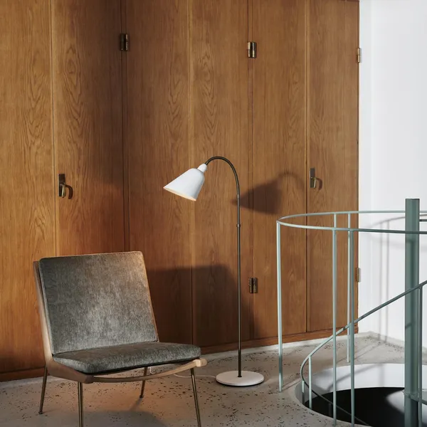 Bellevue AJ7 Floor Lamp Anniversary Edition White/ Bronzed Brass