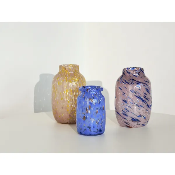 Splash Round Vase Stor Lysepink/Gul
