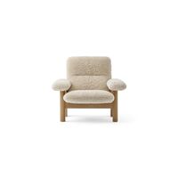 Brasilia Fauteuil Chêne Naturel/Mouton Bouclé