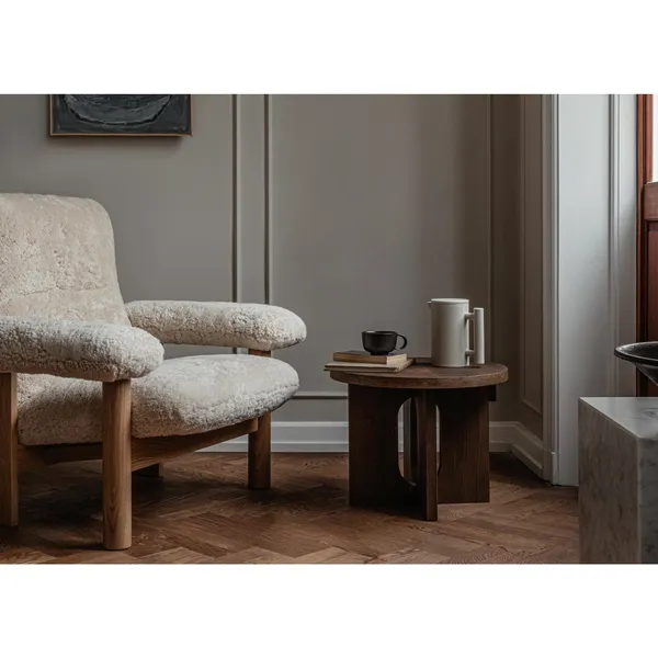 Brasilia Fauteuil Chêne Naturel/Mouton Bouclé