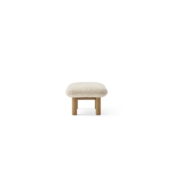Brasilia Hocker Natureiche/Schaffell Lockig