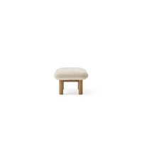 Brasilia Hocker Natureiche/Schaffell Lockig