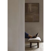 Brasilia Hocker Natureiche/Schaffell Lockig