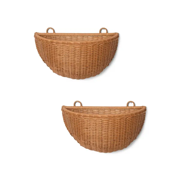 Braided Wall Basket Rattan 2 Pcs.