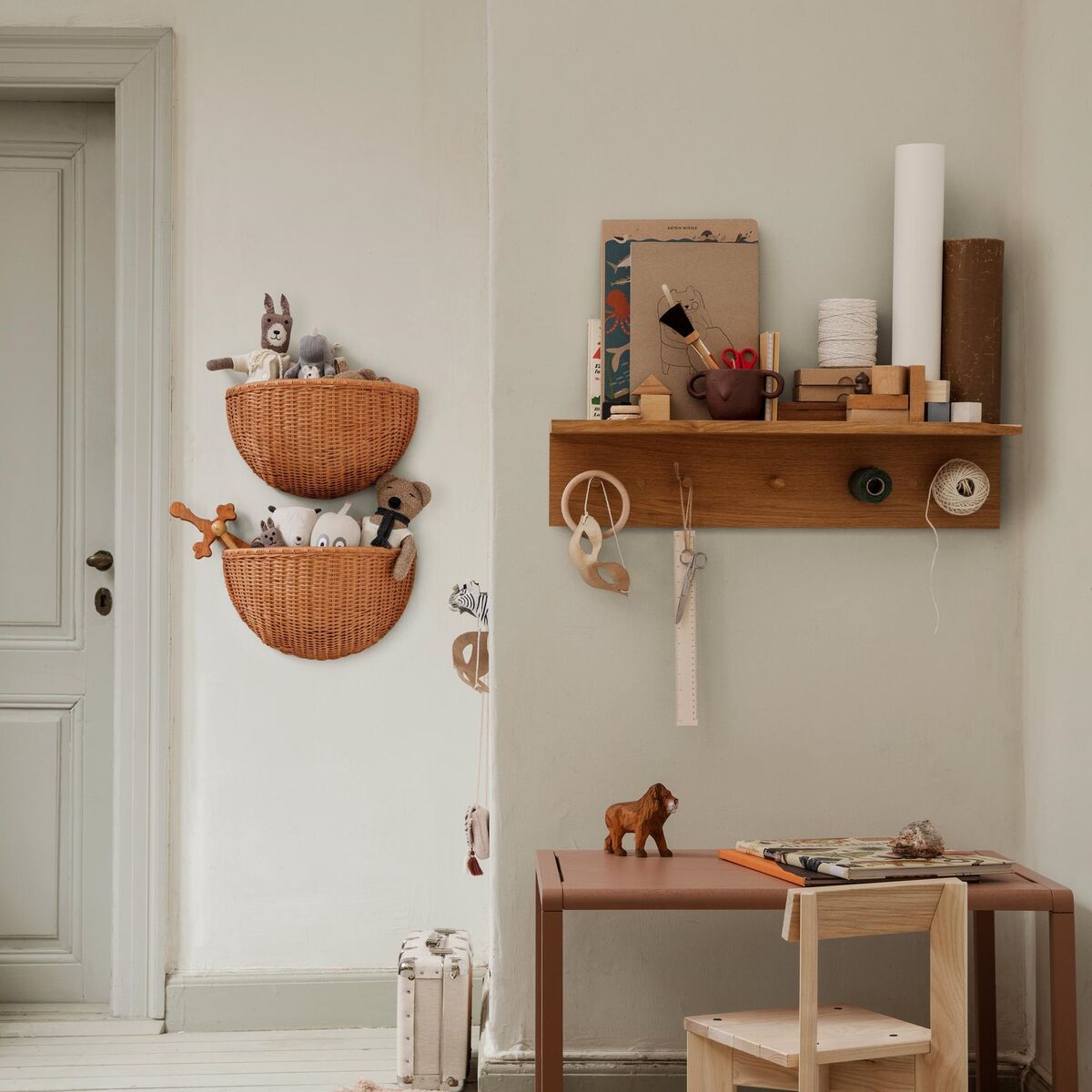 Gevlochten Wandmand Rotan 2 St.