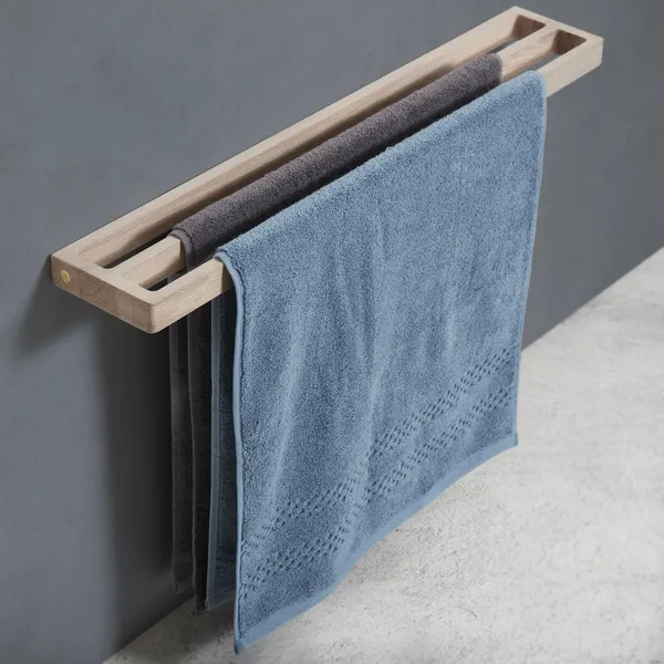 Towel Rack Double Oak