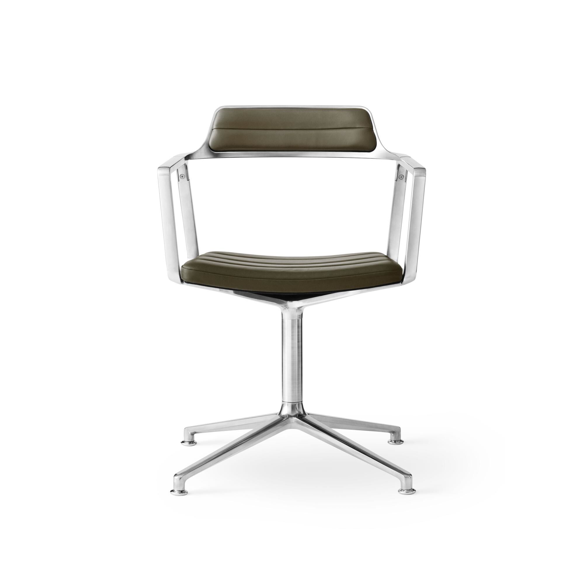 452 Chaise Pivotante avec Patins Aluminium/Bosco Vert