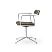 452 Swivel Chair M. Floor Gliders Aluminum/ Bosco Green