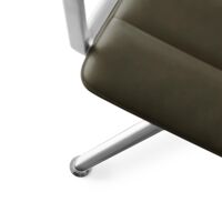 452 Swivel Chair M. Floor Gliders Aluminum/ Bosco Green