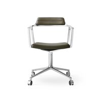 452 Swivel Chair with Wheels Aluminum/Bosco Green
