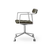 452 Swivel Chair with Wheels Aluminum/Bosco Green