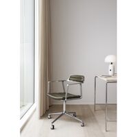 452 Swivel Chair with Wheels Aluminum/Bosco Green