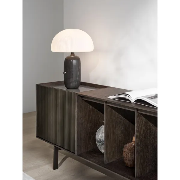 675 H1 Schrank, Dunkle Eiche/Marmor