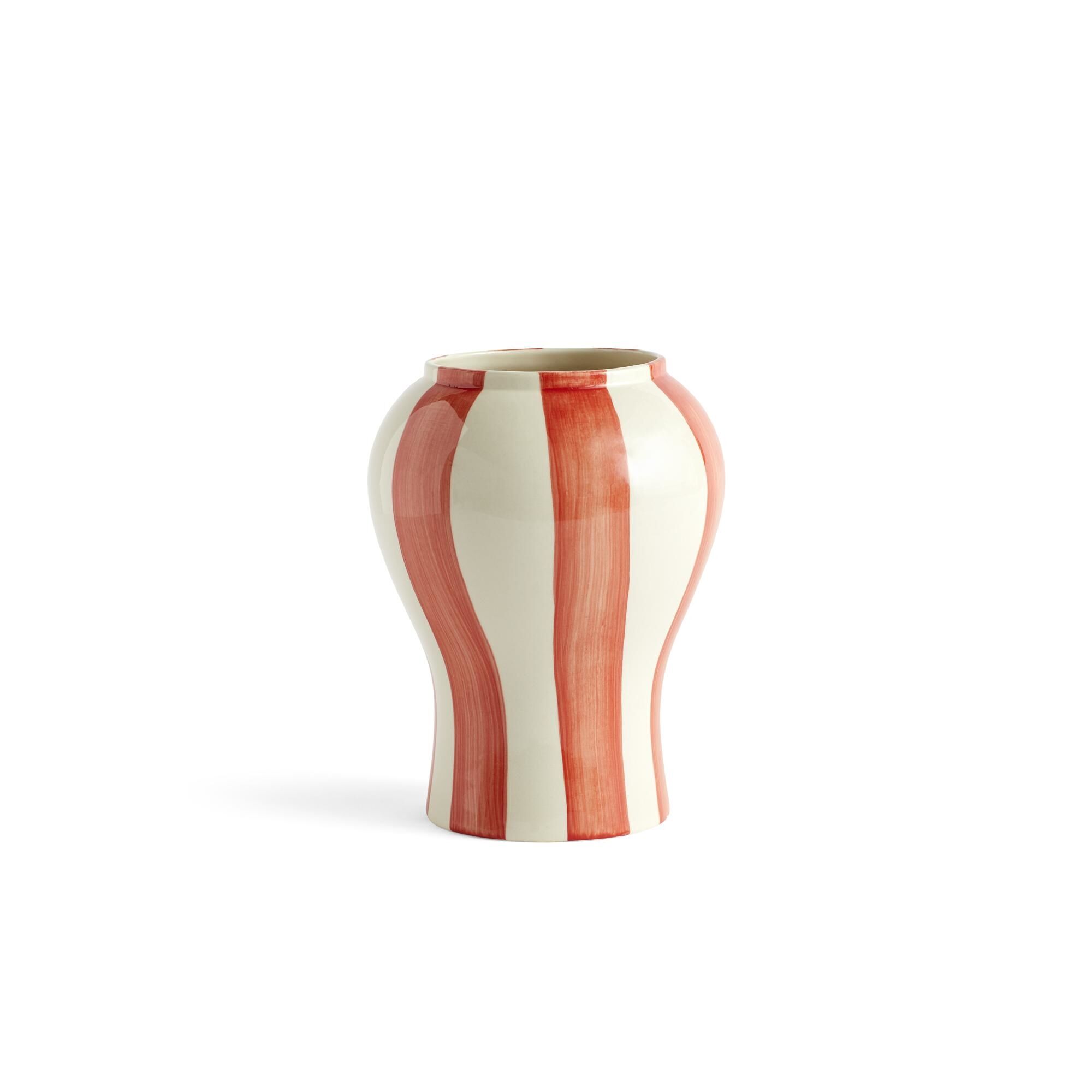 Sobremesa Stripe Vase Petit Rouge