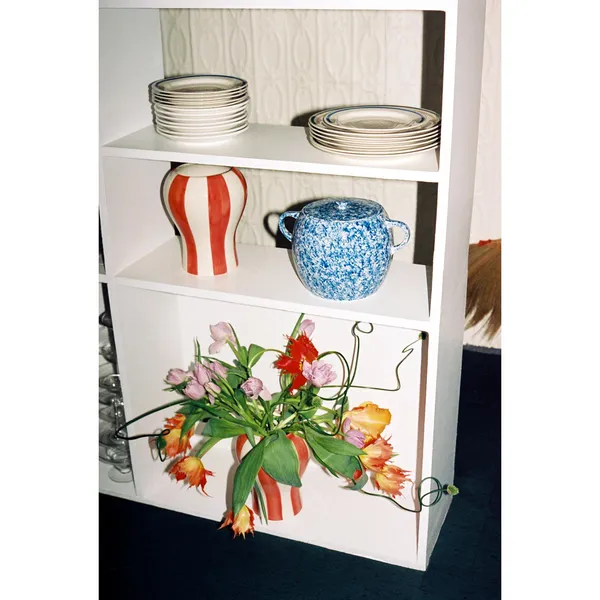 Sobremesa Stripe Vase Small Red