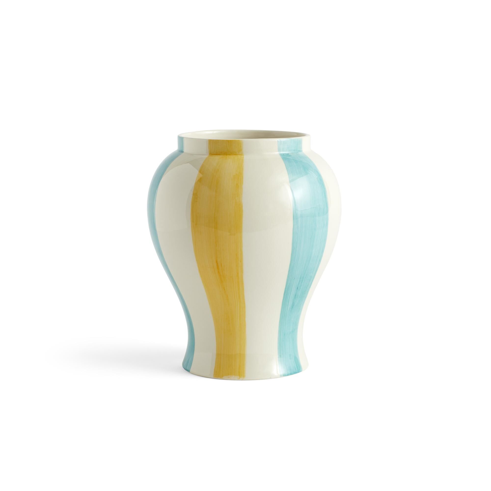 Sobremesa Stripe Vase Grand Vert/ Jaune