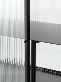 Haze Sideboard Geripptes Glas Schwarz