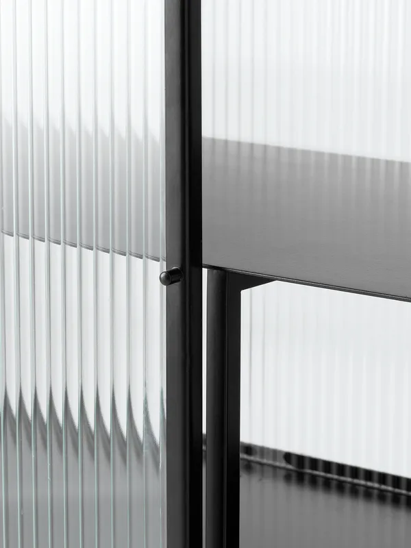 Haze Sideboard Ribbed Glass Black