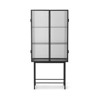 Haze Vitrinskåp Räfflat Glas Svart