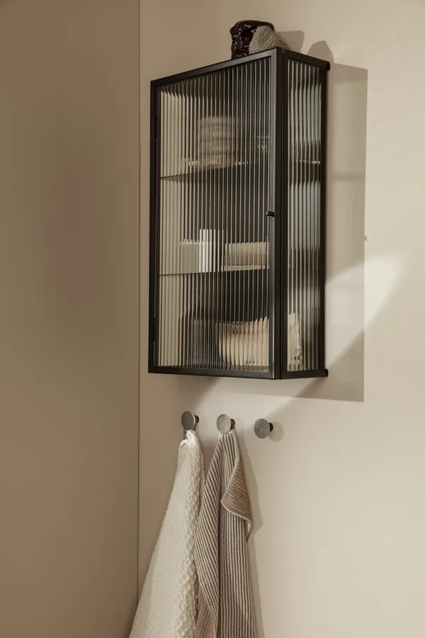 Haze Wall Cabinet Fluted Glass Black