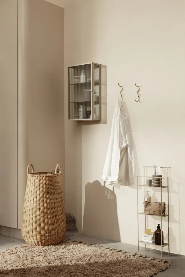 Haze Wall Cabinet Fluted Glass Cashmere