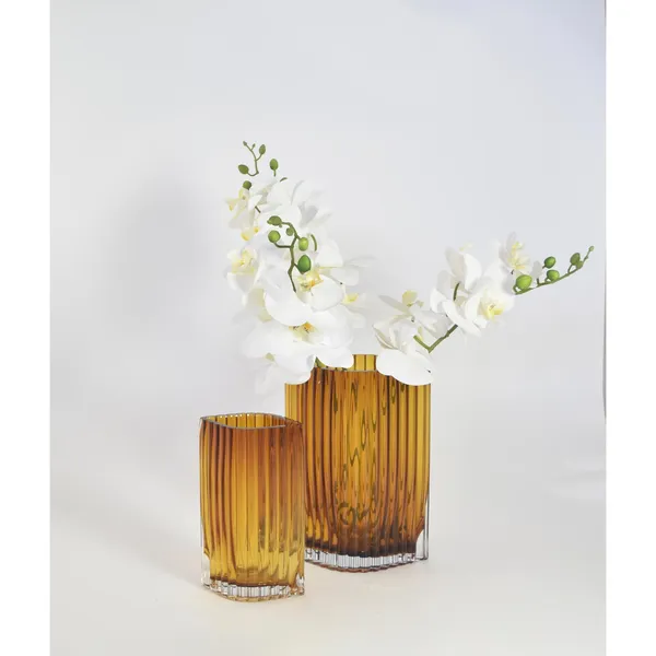 FOLIUM Vase 20 cm Bernstein