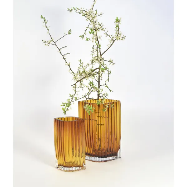 FOLIUM Vase 25 cm Bernstein