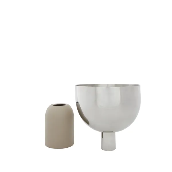 TORUS Blumentopf 17 cm Silber/Taupe