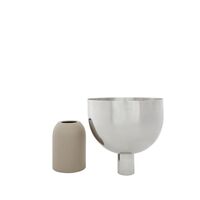 TORUS Blumentopf 17 cm Silber/Taupe