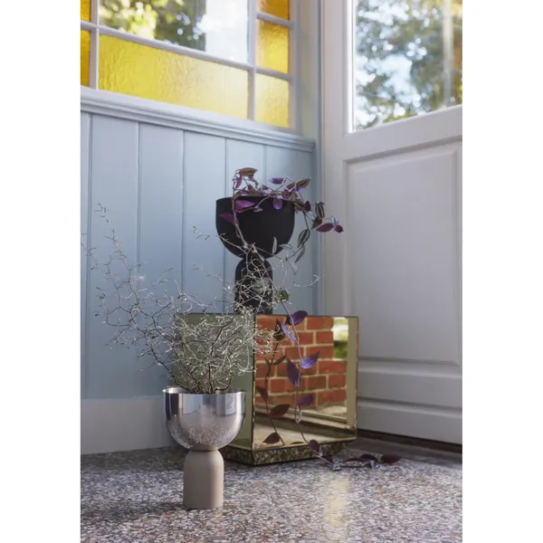 TORUS Blumentopf 17 cm Silber/Taupe