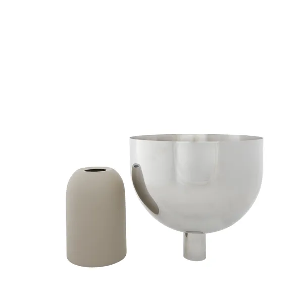 TORUS Cache-pot 22 cm Argent/Taupe